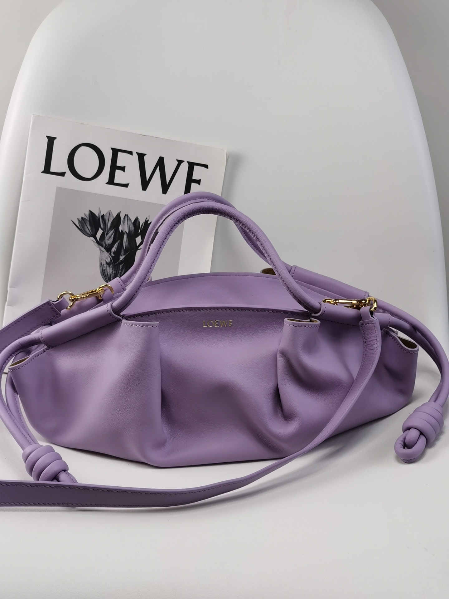 로에베 Loewe 1668  Small Paseo Bag In Shiny Nappa Calfskin 35cm