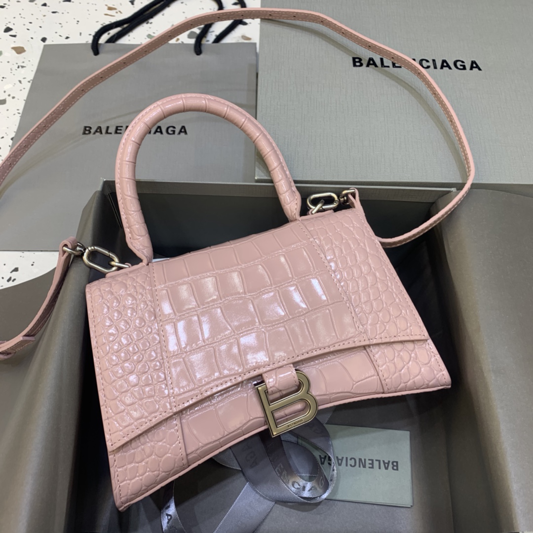 발렌시아가 Balenciaga 592833 Hourglass XS Handbag Black 23cm