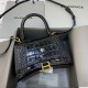 발렌시아가 Balenciaga 592833 Hourglass XS Handbag Black 23cm