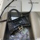 발렌시아가 Balenciaga 592833 Mini Hourglass XS Handbag Black 19cm