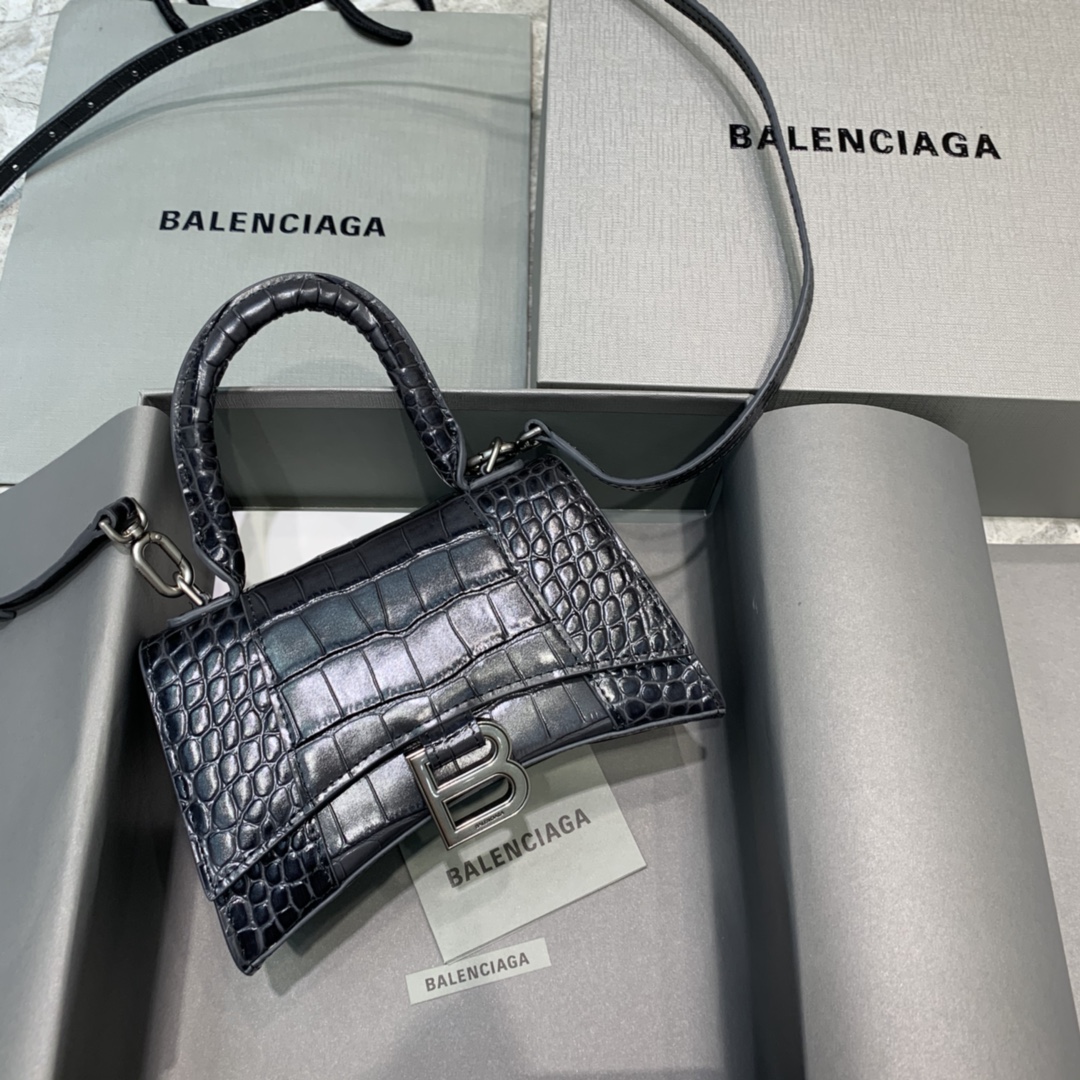 발렌시아가 Balenciaga 592833 Mini Hourglass XS Handbag Black 19cm