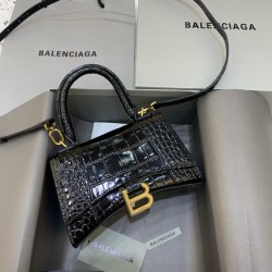 발렌시아가 Balenciaga 592833 Mini Hourglass XS Handbag Black 19cm