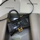 발렌시아가 Balenciaga 592833 Mini Hourglass XS Handbag Black 19cm