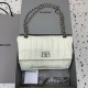 발렌시아가 Balenciaga Monaco Small Quilted Chain Bag White 27.9cm