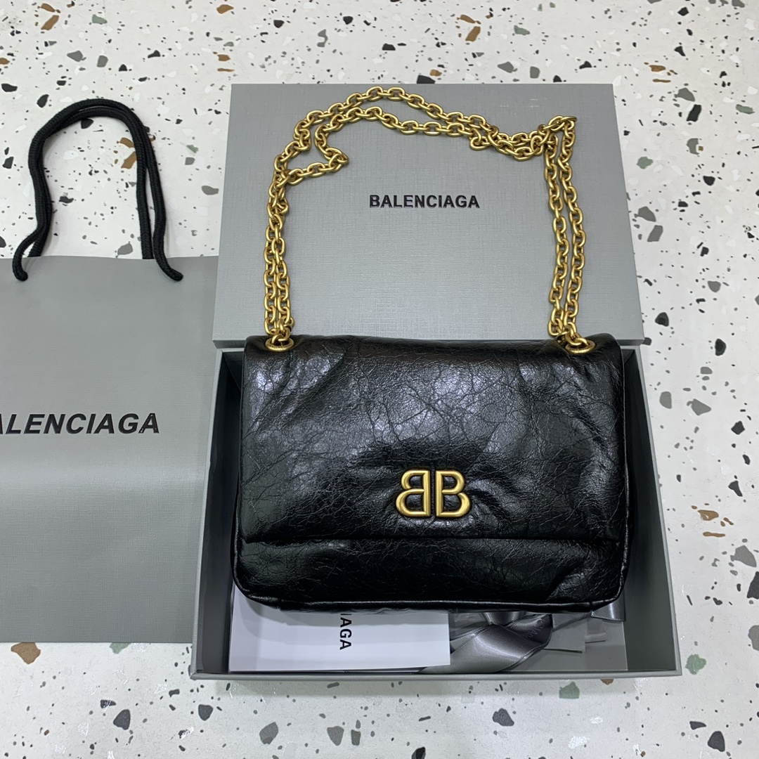 발렌시아가 Balenciaga 765966 Monaco Mini Chain Bag Black 22cm