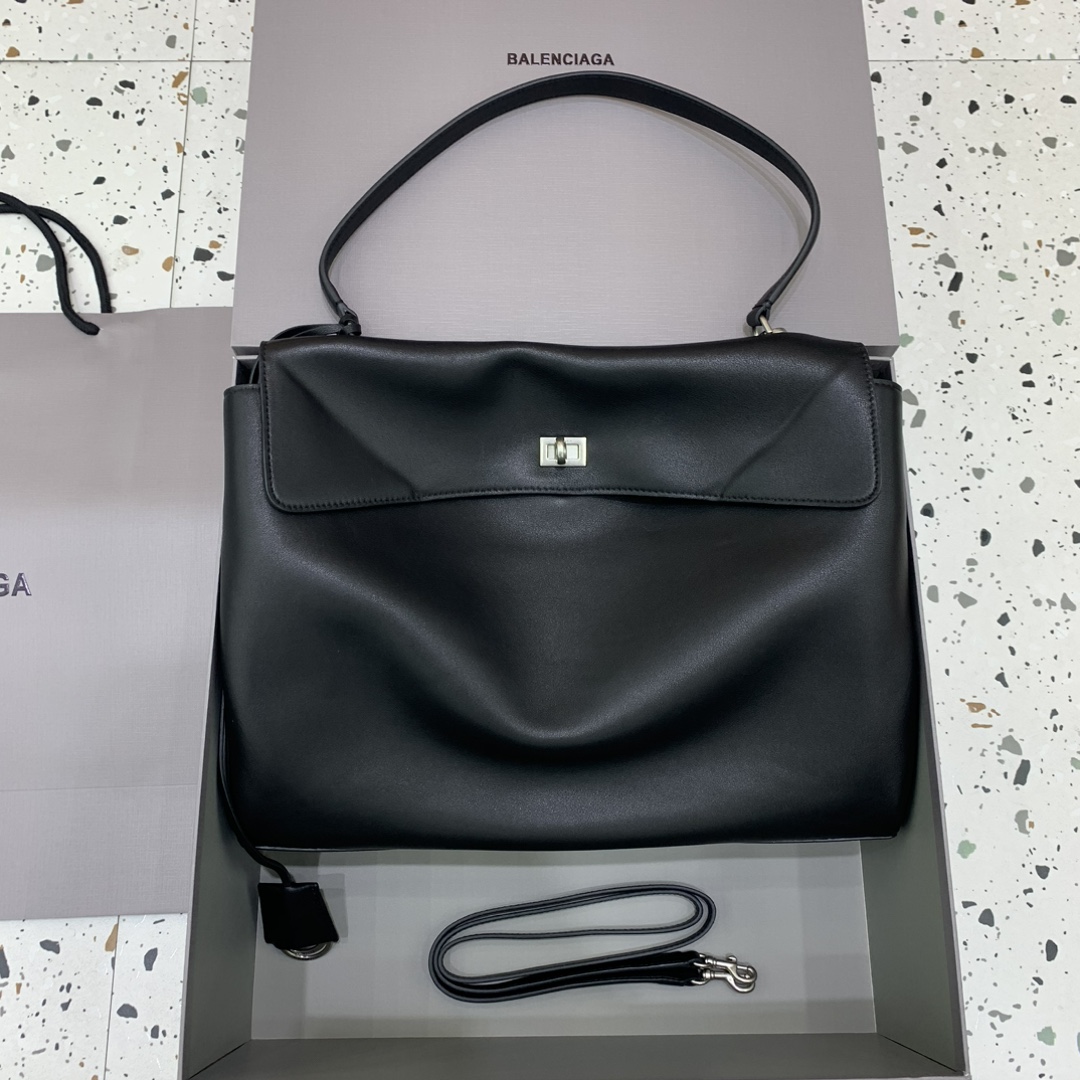 발렌시아가 Balenciaga 78972 Rodeo Large Bag Black 40cm