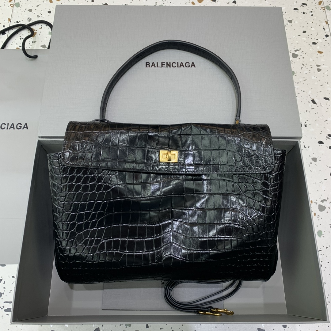 발렌시아가 Balenciaga 78972 Rodeo Medium Bag Black 35cm