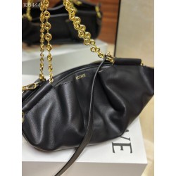 로에베 Loewe 1668A Small Paseo Bag In Shiny Nappa Calfskin Black 35cm