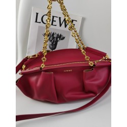 로에베 Loewe 1668A Small Paseo Bag In Shiny Nappa Calfskin Red 35cm