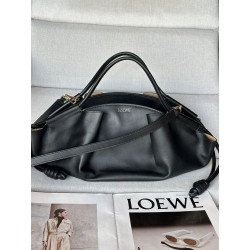 로에베 Loewe 1668L Large Paseo Bag In Shiny Nappa Calfskin Black 44cm