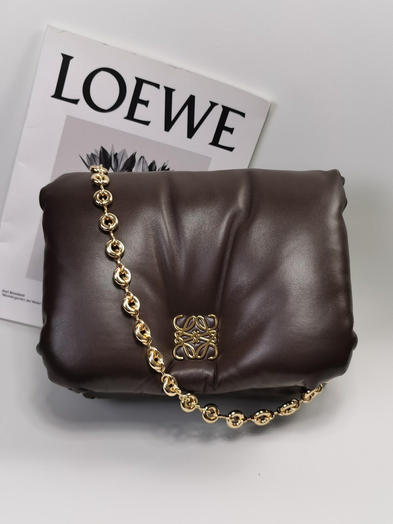 로에베 Loewe 9801 Puffer Goya Bag In Shiny Nappa Lambskin