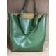 로에베 Loewe 1761 Large Puzzle Fold Tote In Shiny Calfskin Hunter Green 42cm