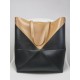 로에베 Loewe 1761 Large Puzzle Fold Tote In Shiny Calfskin Black Warm Desert 42cm