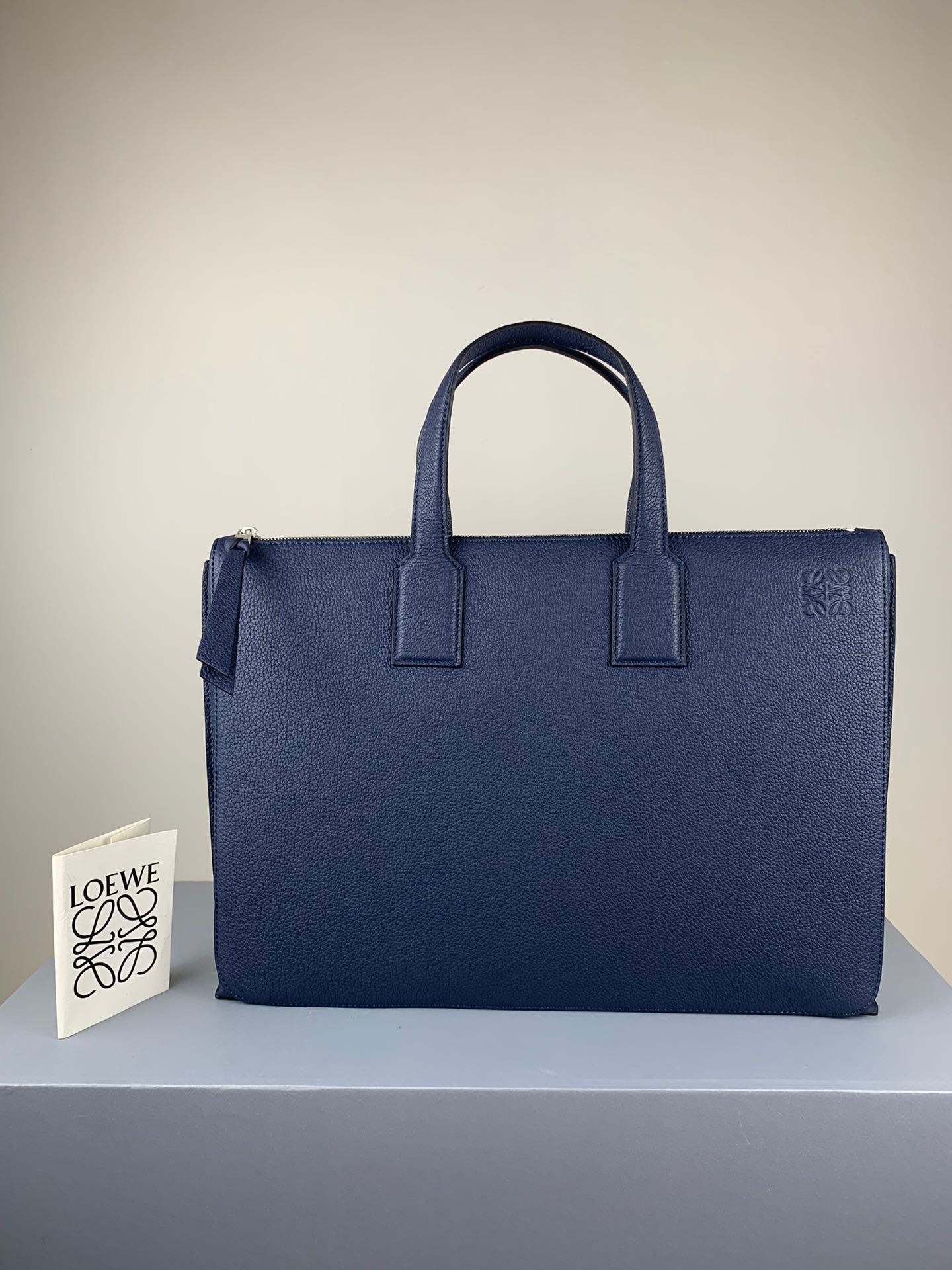 로에베 Loewe 3065 Goya Simple Briefcase Blue 38cm