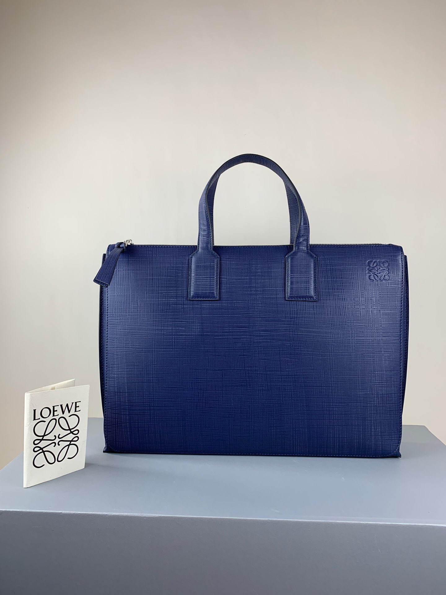 로에베 Loewe 3065 Goya Simple Briefcase Blue 38cm