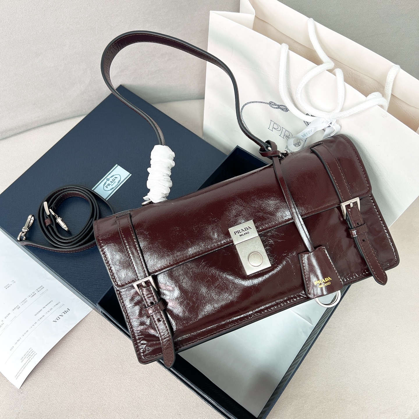 프라다 Prada 1BN026 Small Soft lux 탑 핸들백 32cm