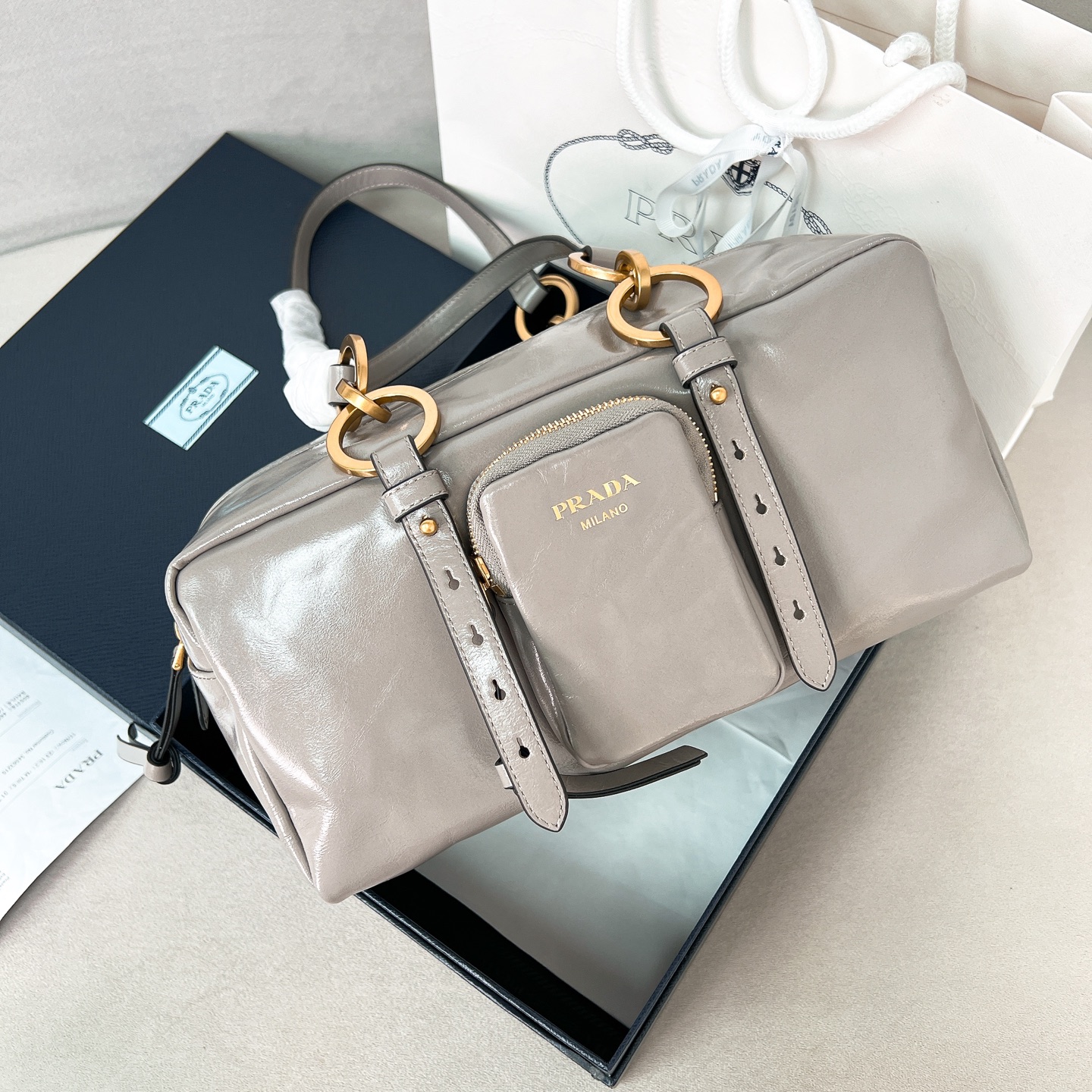 프라다 Prada 1BB138 Dangel 탑 핸들백 30CM