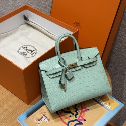에르메스 Hermes Birkin 20cm Matte Alligator 6W Menthe/gold