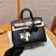 에르메스 Hermes Birkin 20cm Matte Alligator crocodile 89 Noir/silver