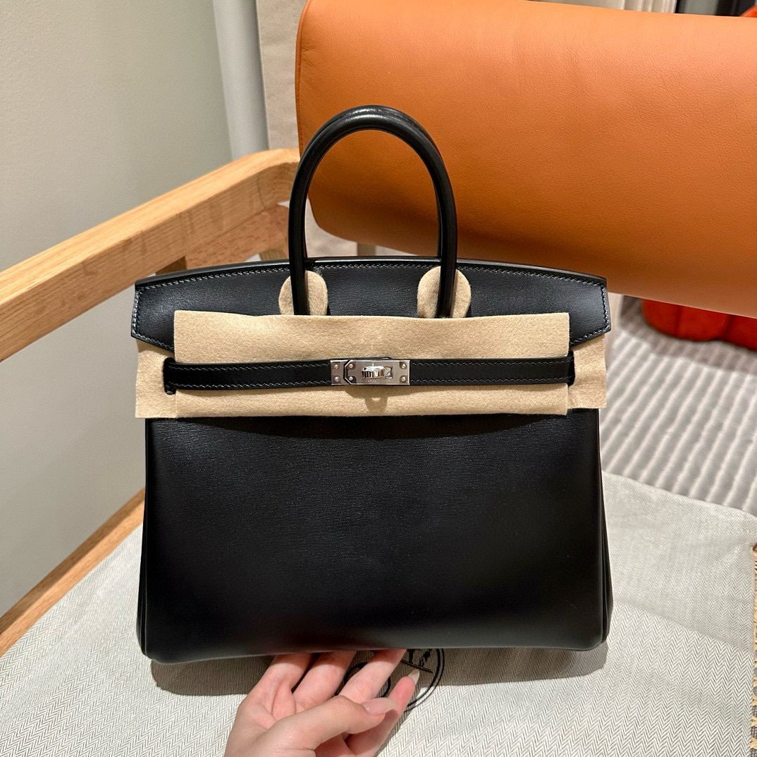 에르메스 Hermes Birkin 25cm Box 89 Noir/silver