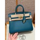 에르메스 Hermes Birkin 25cm Epsom Retiurne W0 Vert Bosphore/gold