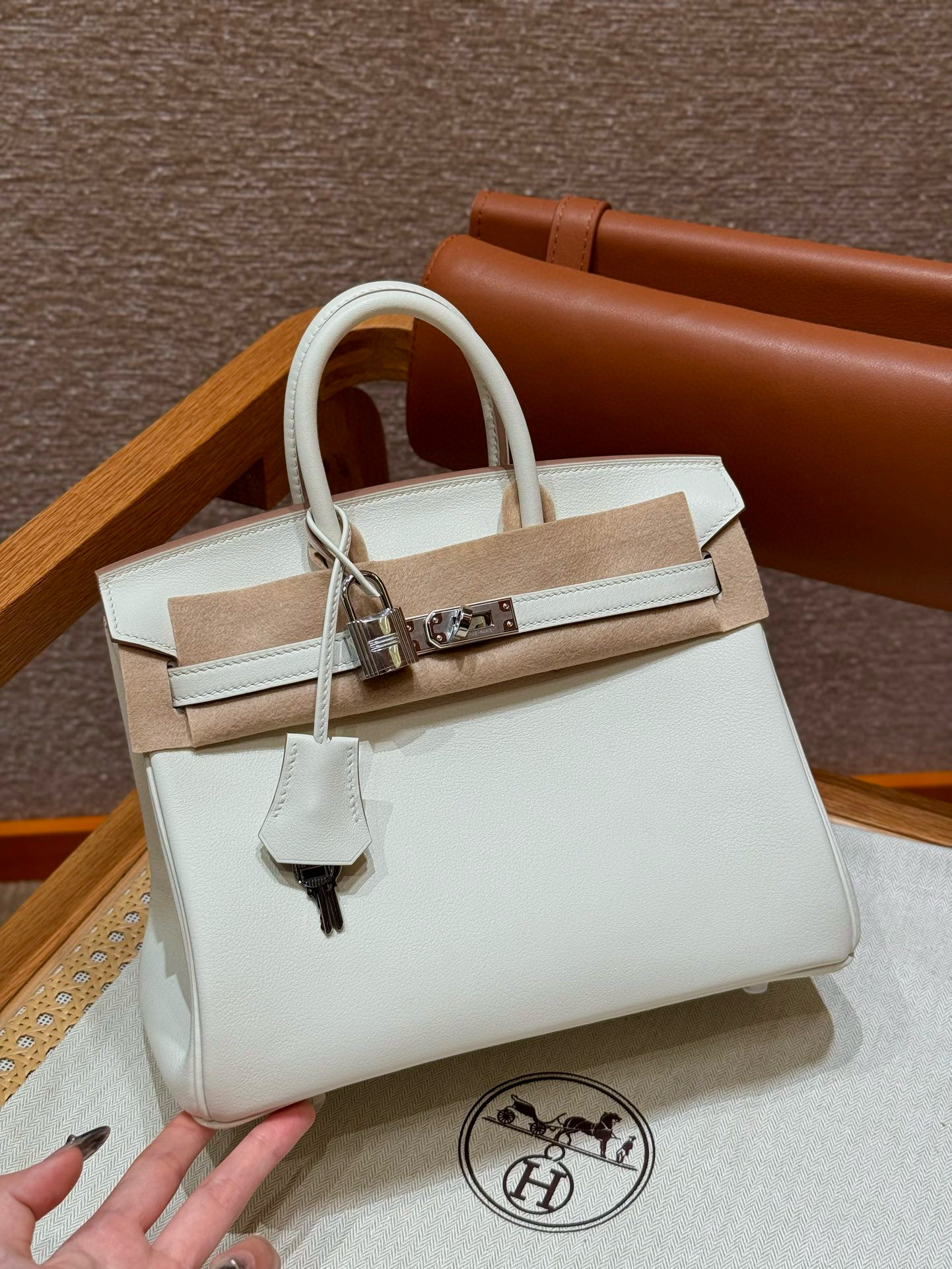 에르메스 Hermes Birkin 25cm Swift 0T Mushroom/silver