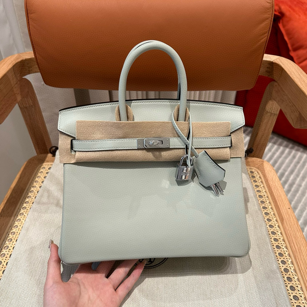 에르메스 Hermes Birkin 25cm Swift 0W Gris neve/silver