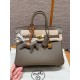 에르메스 Hermes Birkin 25cm Swift 18 Etoupe/gold