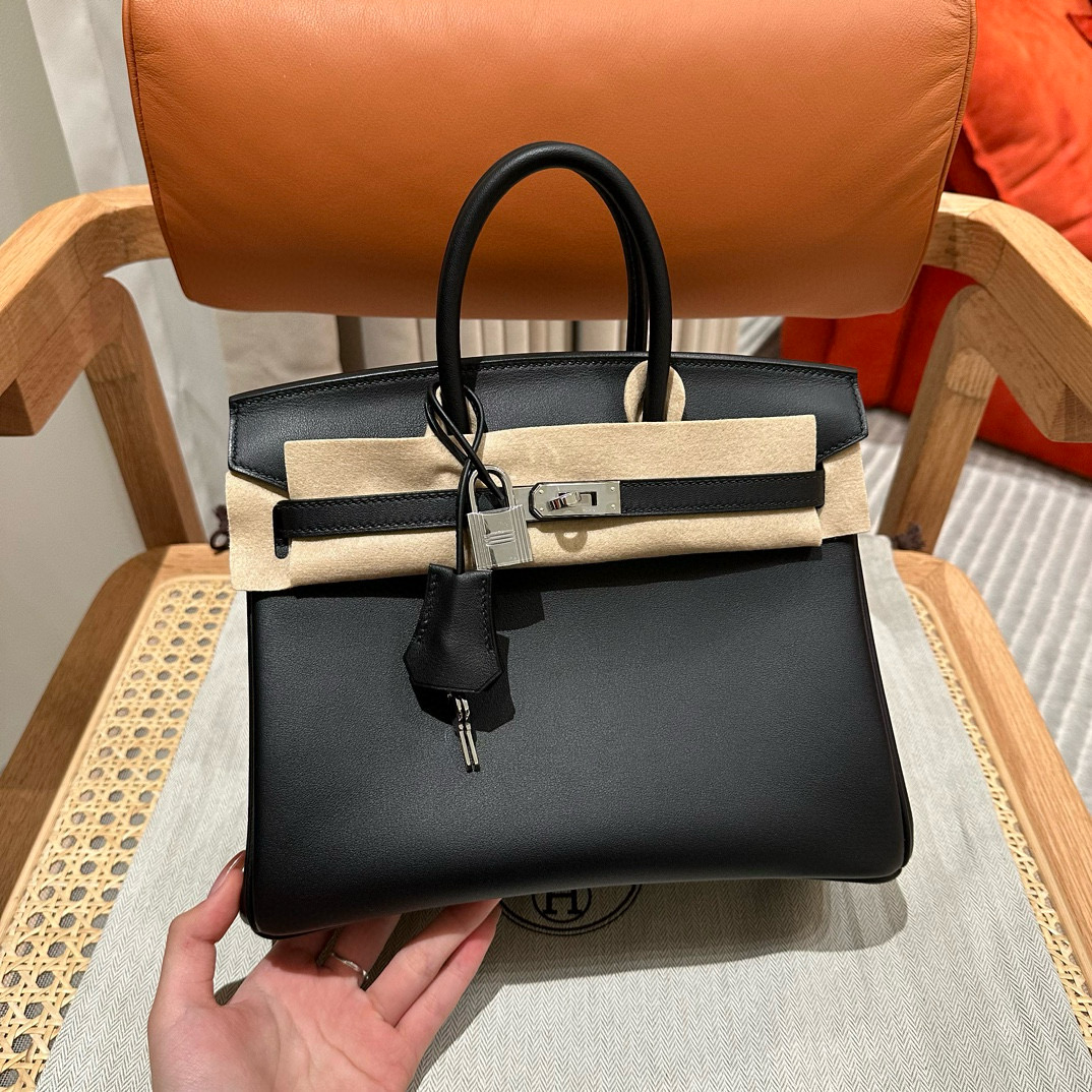 에르메스 Hermes Birkin 25cm Swift 89 Noir/silver