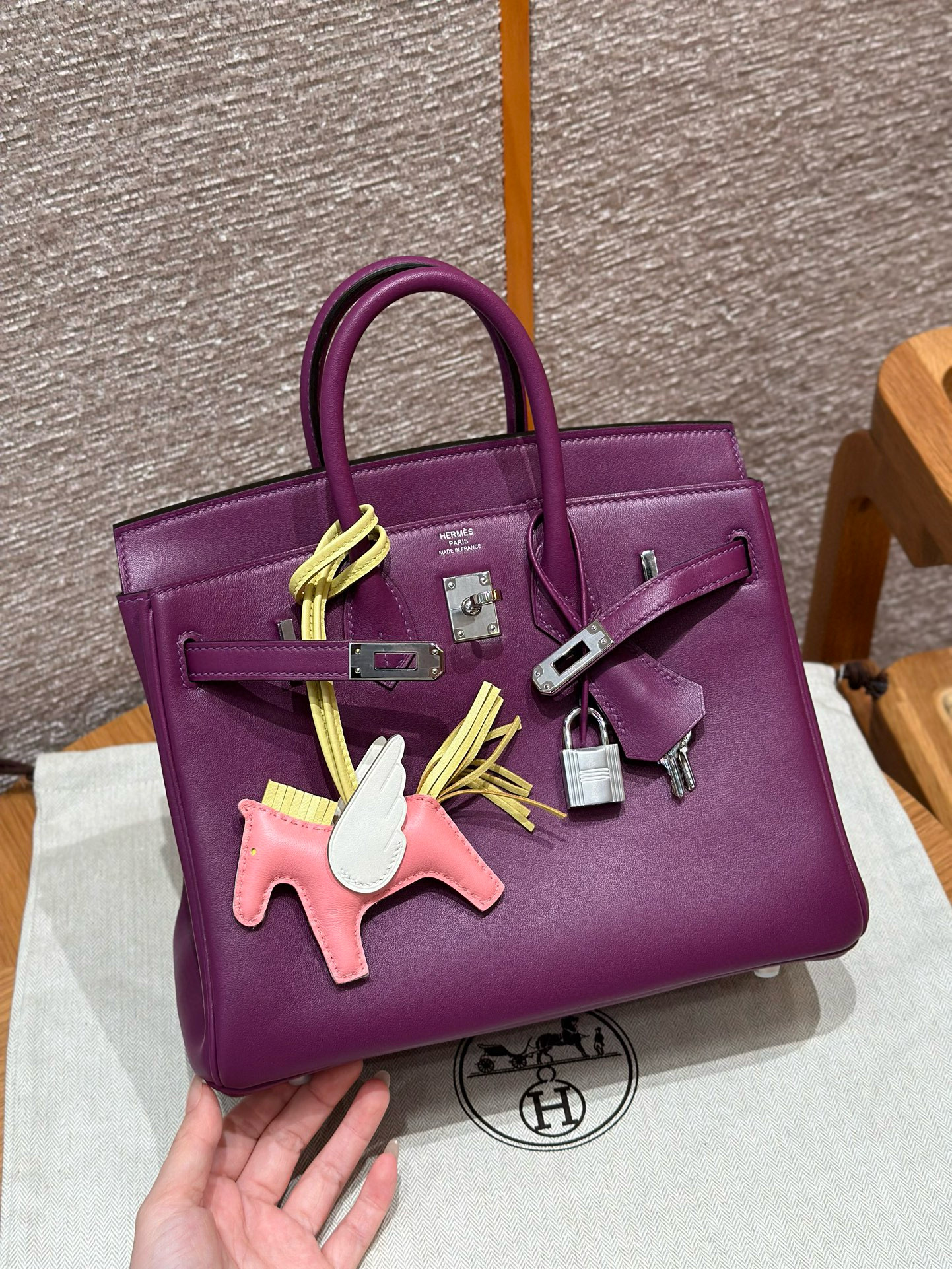 에르메스 Hermes Birkin 25cm Swift P9 Anemone/silver