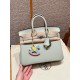 에르메스 Hermes Birkin 25cm Togo 0W Girs neve/silver