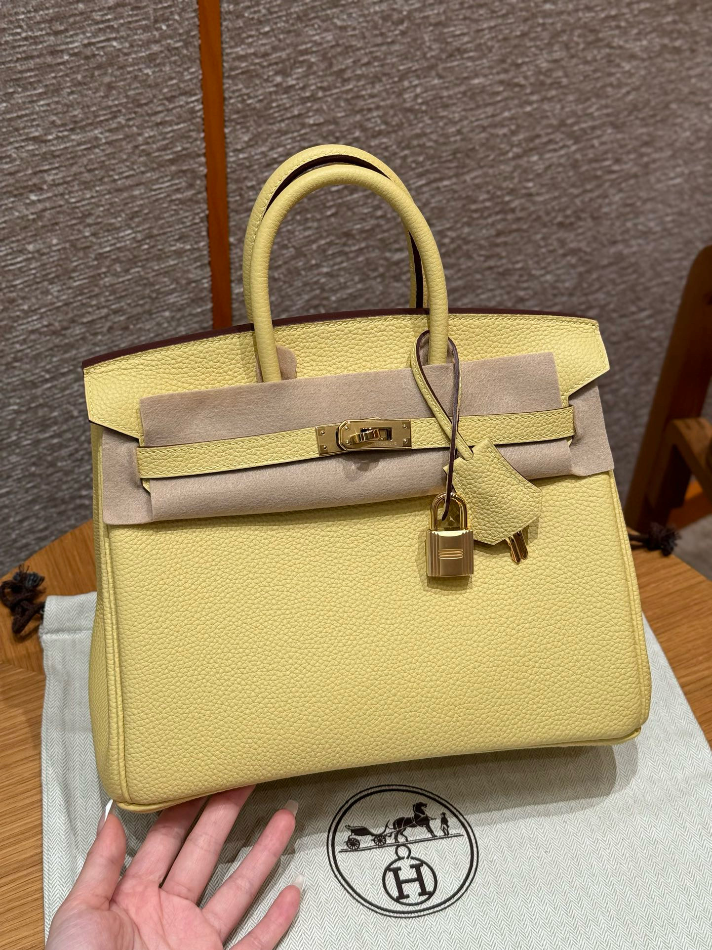 에르메스 Hermes Birkin 25cm Togo 1Z Jaune Poussin/gold