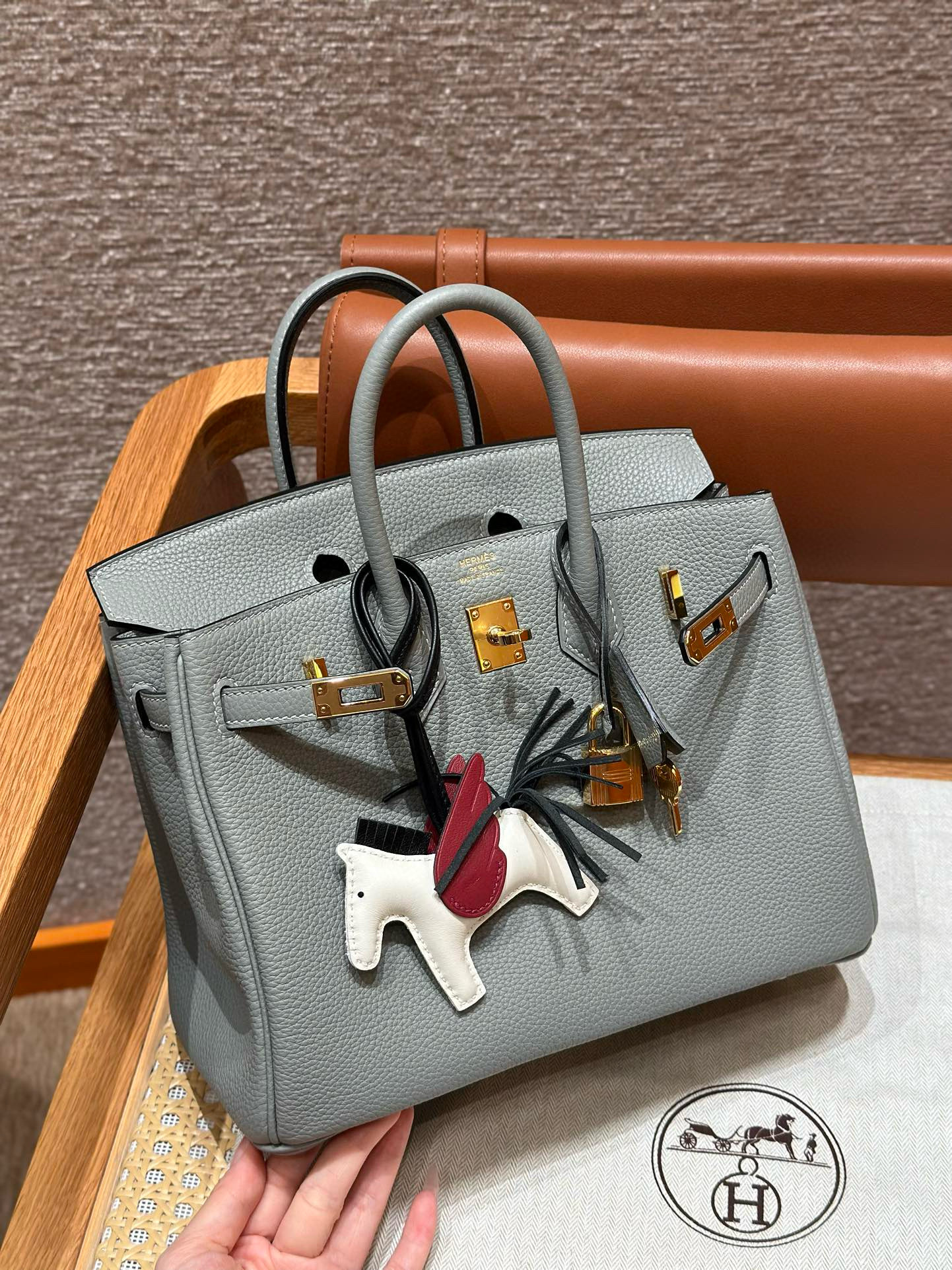 에르메스 Hermes Birkin 25cm Togo 4Z Gris Mouette/gold