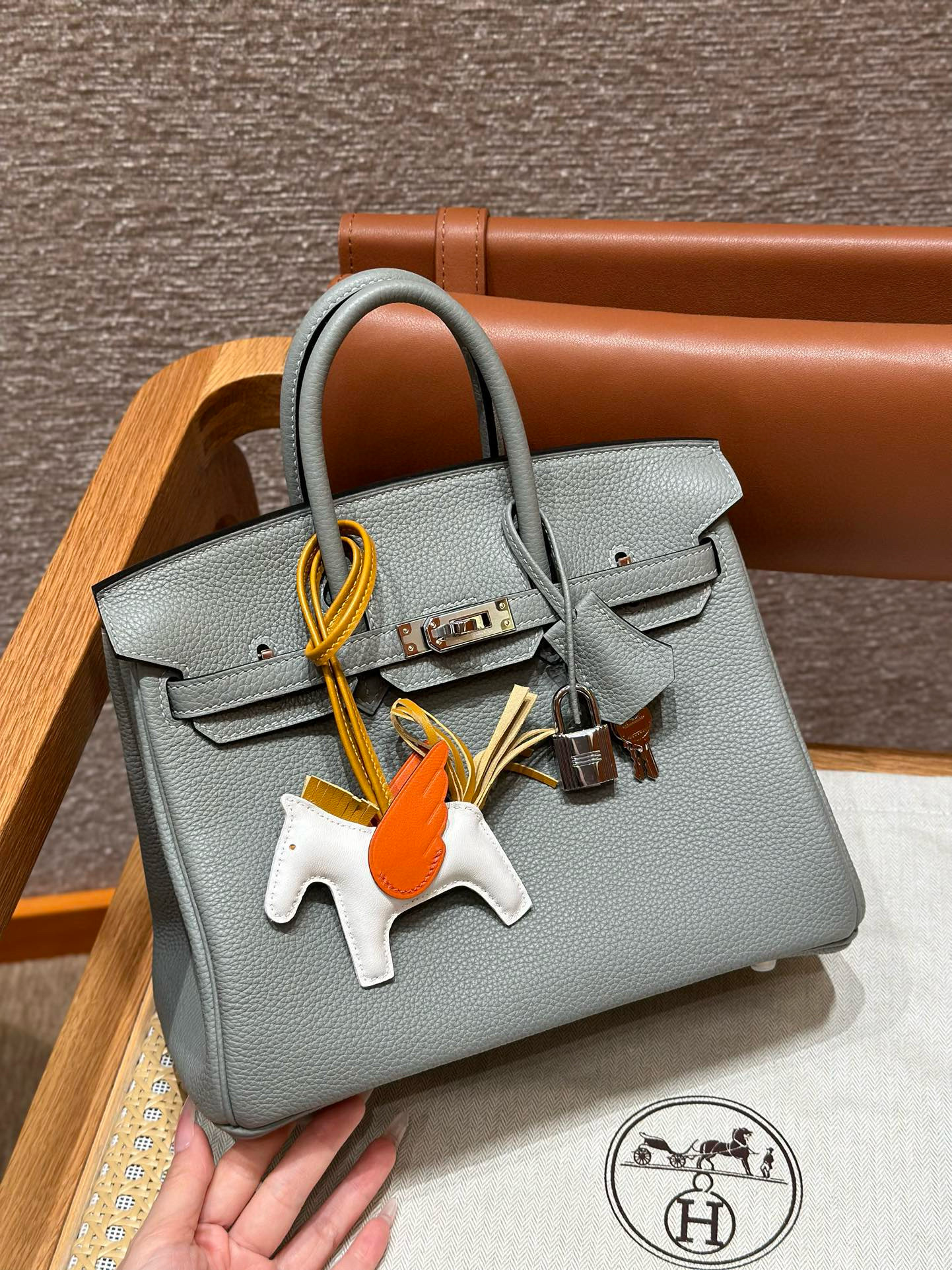 에르메스 Hermes Birkin 25cm Togo 4Z Gris Mouette/silver