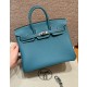 에르메스 Hermes Birkin 25cm Togo 45 Blue Jean/silver