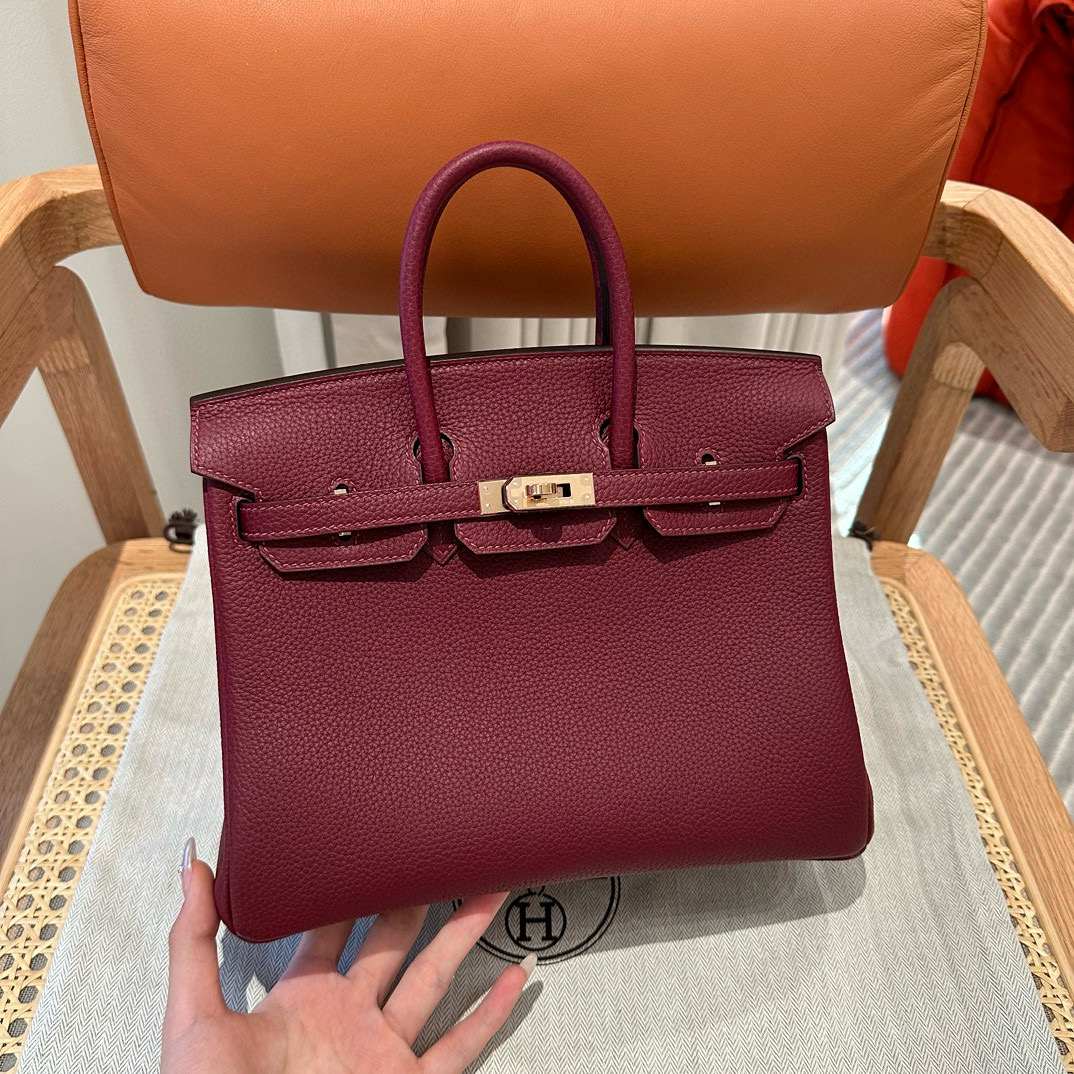 에르메스 Hermes Birkin 25cm Togo 57 Bordeaux/Rose gold
