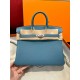 에르메스 Hermes Birkin 25cm Togo 75 Blue Jean/silver