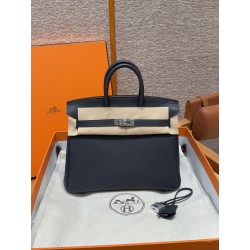 에르메스 Hermes Birkin 25cm Togo 76 Blue indigo/silver