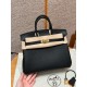 에르메스 Hermes Birkin 25cm Togo 89 Noir and Q5 Rouge casaque/gold