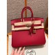 에르메스 Hermes Birkin 25cm Togo B5 Ruby/Rose gold