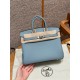 에르메스 Hermes Birkin 25cm Togo J7 Blue lin/silver