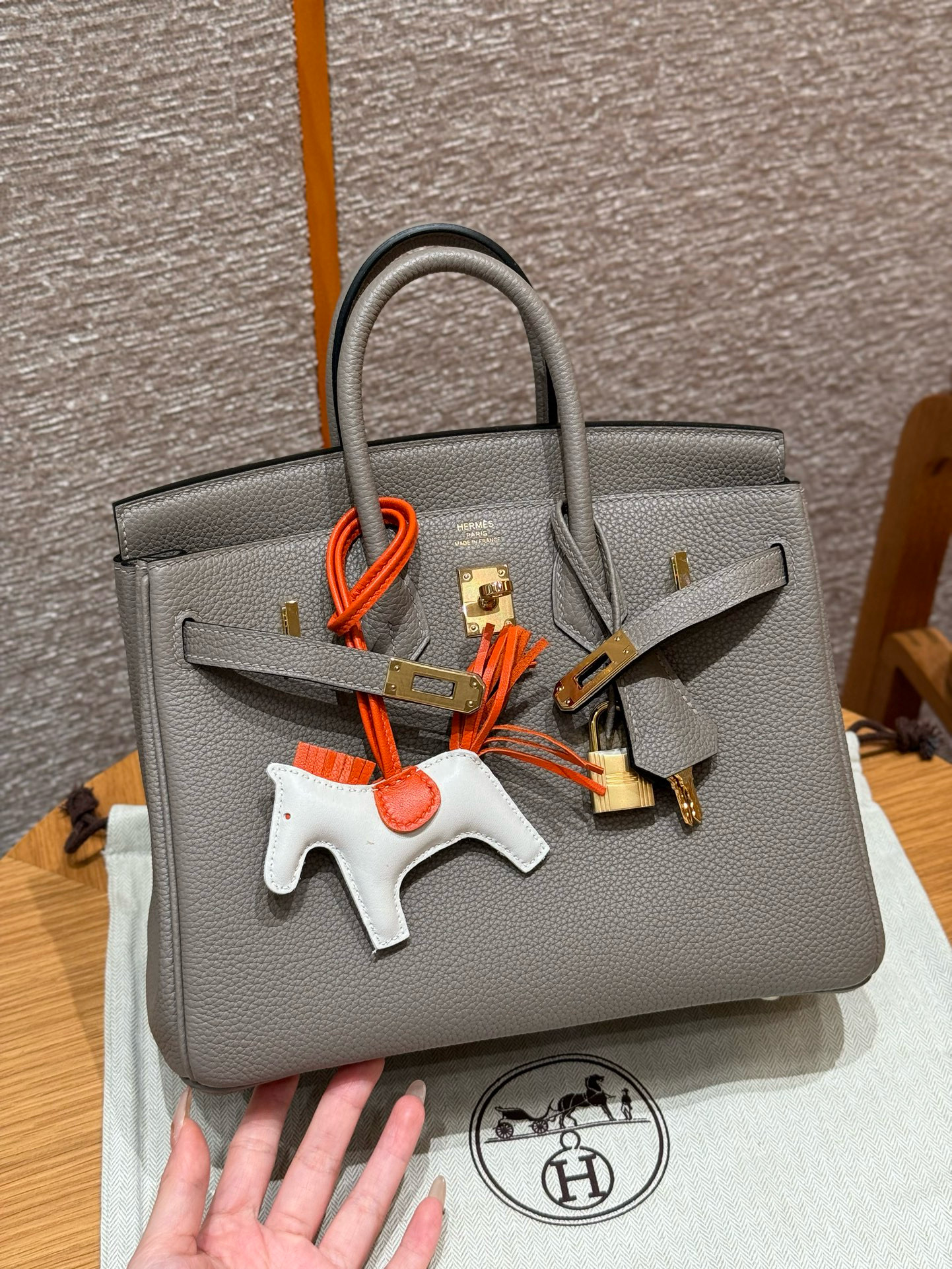 에르메스 Hermes Birkin 25cm Togo M8 Gris Asphalte/gold