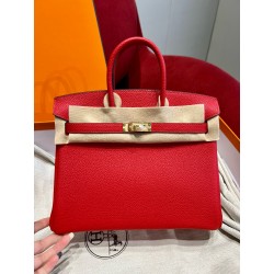 에르메스 Hermes Birkin 25cm Togo Q5 Rouge casaque/gold