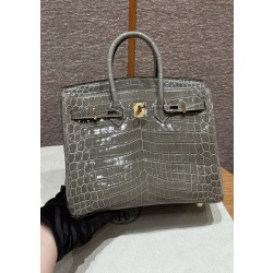 에르메스 Hermes Birkin 25cm Bright faced American Alligator 81 Girs Tourerlle/gold