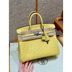 에르메스 Hermes Birkin 25cm KK ostrich 9R Lime/silver