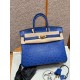 에르메스 Hermes Birkin 25cm KK ostrich O7 Bleuet/gold