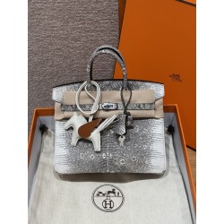 에르메스 Hermes Birkin 25cm Lizard 1B Ombre/silver