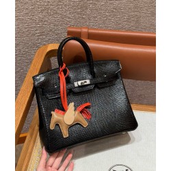 에르메스 Hermes Birkin 25cm Lizard 89 Noir/silver