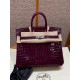 에르메스 Hermes Birkin 25cm Niloticus N5 Cassis/silver