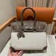 에르메스 Hermes Birkin 30cm Canvas and Swift 18 Etoupe/silver